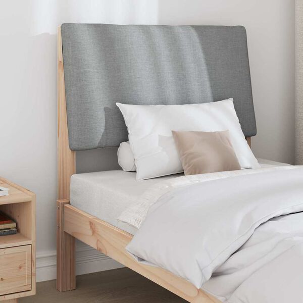 vidaXL Gepolstertes Kopfteil Hellgrau 75 cm Massives Kiefernholz