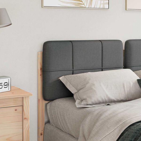 vidaXL Gepolstertes Kopfteil mit Kopfteil Braun und Hellgrau 135 cm