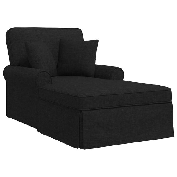 vidaXL Chaise Lounge mit Rock Schwarz 91 x 157 x 91 cm Stoff
