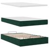 vidaXL Ottoman-Bett mit Matratze & LEDs Dunkelgrün 120x200 cm Samt