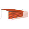 vidaXL Markise Manuell Einziehbar mit Rollo 4,5x3 m Orange & Braun