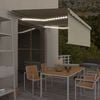 vidaXL Markise Manuell Einziehbar mit Rollo & LED 4x3 m Creme
