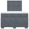 vidaXL Boxspringbett mit Matratze Dunkelgrau 120x190 cm Samt