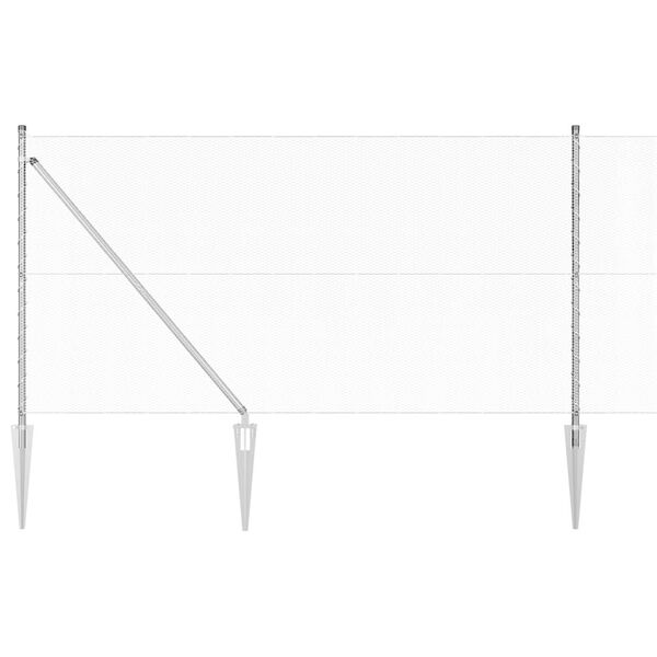 vidaXL Zaun mit Pfosten Silber 1 x 100 m PVC-beschichteter Stahl