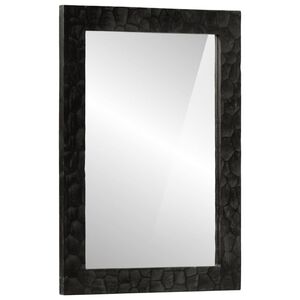 vidaXL Badspiegel Schwarz 50x70x2,5 cm Massivholz Mango und Glas