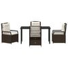 vidaXL Garten Essgruppe 5 pcs Braun Poly-Rattan