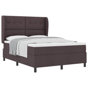 vidaXL Boxspringbett mit Kopfteil Dunkelbraun 160 x 200 cm Stoff