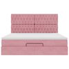 vidaXL Ottoman-Bett mit Matratzen & LEDs Rosa 180x200 cm Samt