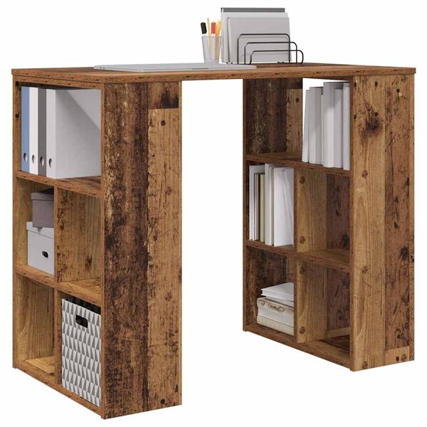 vidaXL Schreibtisch mit Regal Altholz 90 x 50 x 75 cm Holzwerkstoff