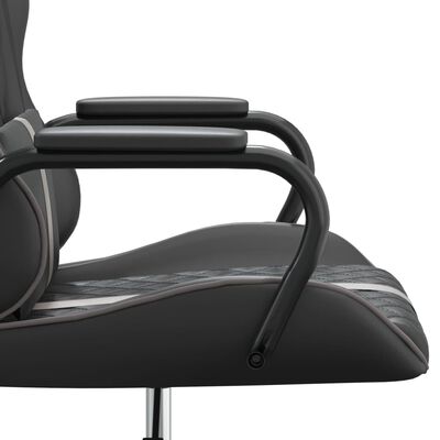 vidaXL Gaming-Stuhl mit Massagefunktion Grau und Schwarz Kunstleder
