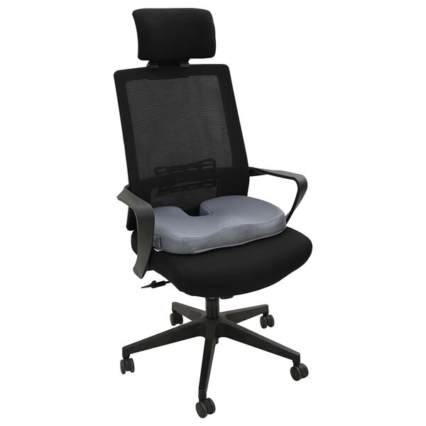 vidaXL Sitzkissen Einfarbig Grau 47 x 37 x 8 cm Viscoschaum