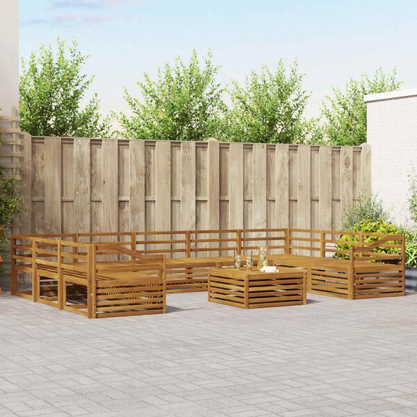 vidaXL Sofagarnituren 10 pcs Natur Massivholz Akazie