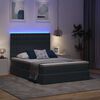 vidaXL Bett mit Stauraum und LED Dunkelgrau 140 x 200 cm Samt