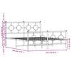vidaXL Bettgestell mit Kopf- und Fu&szlig;teil Metall Wei&szlig; 135x190 cm
