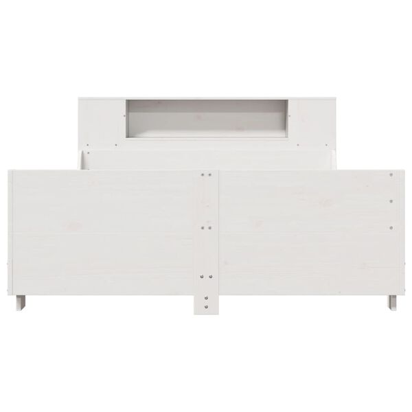 vidaXL Massivholzbett ohne Matratze Weiß 120x190 cm Kiefernholz
