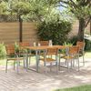 vidaXL Garten Essgruppe 7 pcs Grau und Braun Akazie Massivholz