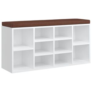 vidaXL Schuhbank Hochglanz-Wei&szlig; 103x30x48 cm Holzwerkstoff