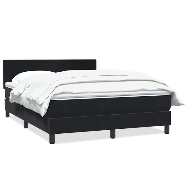 vidaXL Boxspringbett mit Matratze Schwarz 160x210 cm Samt