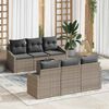 vidaXL Sofa Set mit Kissen mit Speicher 7 pcs Grau Poly-Rattan