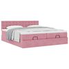 vidaXL Ottoman-Bett mit Matratzen Rosa 200x200 cm Samt