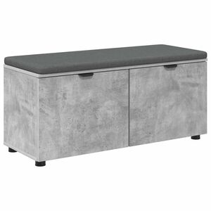 vidaXL Flurbank mit Kissen mit Regal Betongrau 100 x 38 x 46 cm