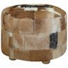 vidaXL Hocker Ziegenleder Rund 50x50x45 cm