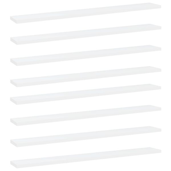 vidaXL Bücherregal-Bretter 8 Stk. Weiß 80x10x1,5 cm Holzwerkstoff