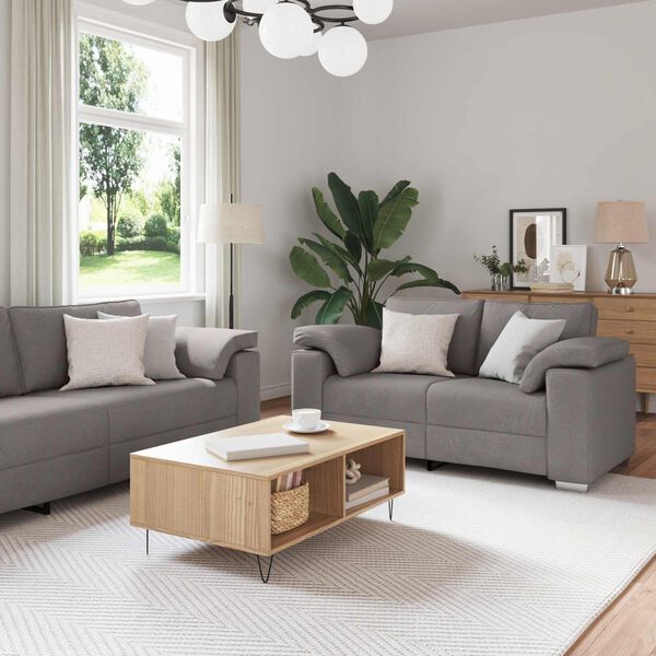 vidaXL Sofa 3 pcs Taupe Leinenmischgewebe