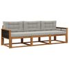 vidaXL Outdoor-Sofagarnitur 3 stk. Natur und Hellgrau