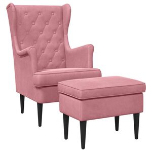 vidaXL Sessel mit Fu&szlig;hocker 2 stk. Rosa Samt