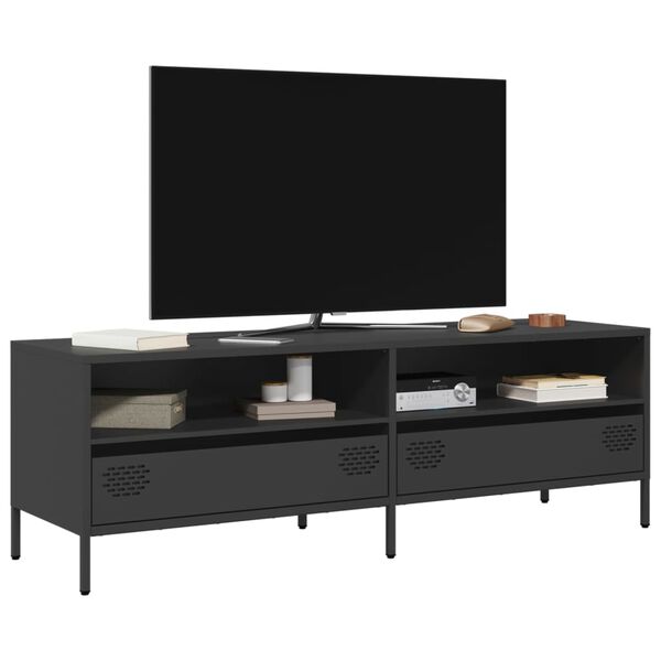 vidaXL TV-Schrank Schwarz 135x39x43,5 cm Kaltgewalzter Stahl