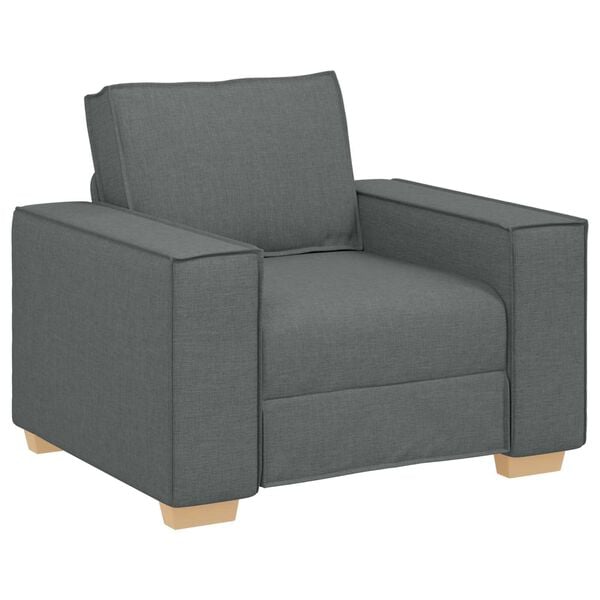 vidaXL Sofa 3 pcs Dunkelgrau Leinenmischgewebe