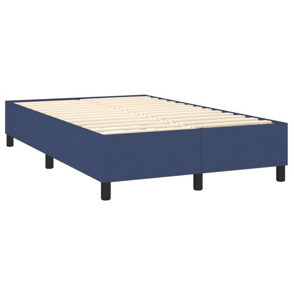 vidaXL Boxspringbettgestell Blau 120x200 cm Stoff