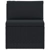 vidaXL 4-tlg. Garten-Lounge-Set mit Auflagen Poly Rattan Schwarz
