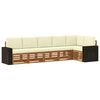 vidaXL Ecksofa Set mit Kissen 6 pcs Natur und Creme Massivholz Akazie
