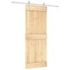 vidaXL Schiebet&uuml;r Nat&uuml;rlich und Wei&szlig; 80 x 210 cm Massivkiefer