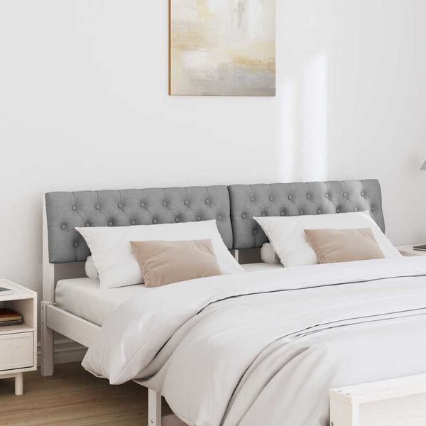 vidaXL Gepolstertes Kopfteil Hellgrau 180 cm Massives Kiefernholz