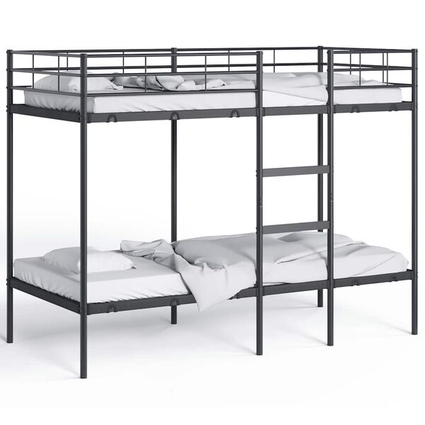 vidaXL Etagenbett ohne Matratze Schwarz 90x190 cm Stahl