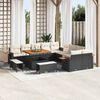 vidaXL Gartensofa-set mit Kissen 17 pcs Schwarz und Creme Poly-Rattan