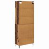 vidaXL Highboard Altholz 69,5 x 34 x 180 cm Engineered Wood und Glas