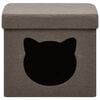 vidaXL Hocker mit Stauraum Katzenmuster Braun Stoff