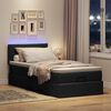 vidaXL Ottoman-Bett mit Matratze & LEDs Schwarz 100x200 cm Stoff