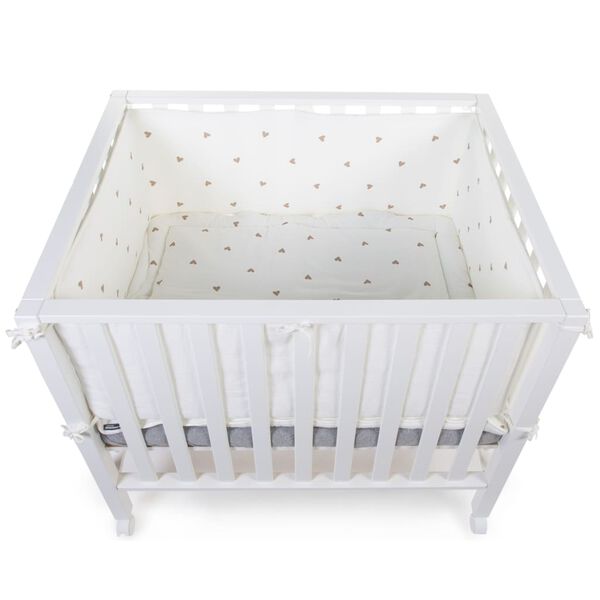 CHILDHOME Laufgittereinlage 75x95 cm Jersey Hearts Musselin