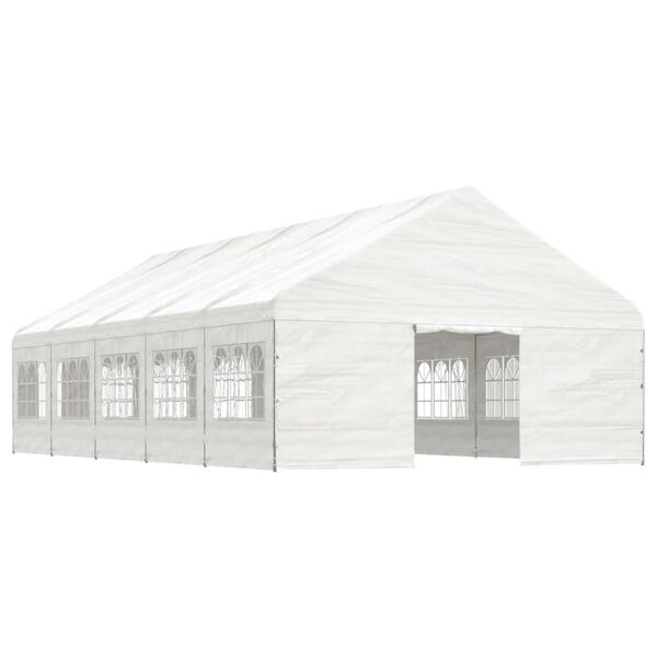vidaXL Pavillon mit Dach Wei&szlig; 11,15x5,88x3,75 m Polyethylen