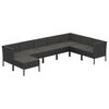 vidaXL 8-tlg. Garten-Lounge-Set mit Auflagen Poly Rattan Schwarz