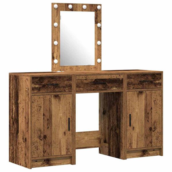 vidaXL Schminktisch mit Speicher Braun 50 x 41 x 135 cm Holzwerkstoff