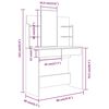 vidaXL Schminktisch mit Spiegel Grau Sonoma 96x40x142 cm