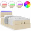 vidaXL Ottoman-Bett mit Matratze & LEDs Creme 100x200 cm Stoff
