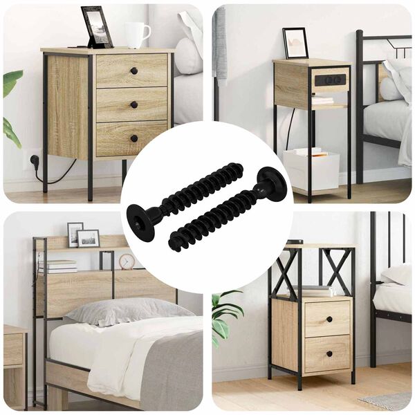 vidaXL Steckkappen-Schraube 2 pcs Schwarz M5 x 40 mm Eisen