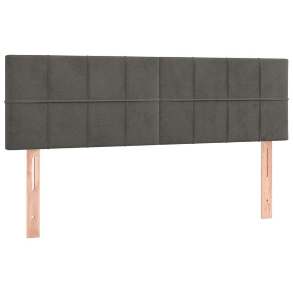 vidaXL Kopfteile 2 Stk. Dunkelgrau 72x5x78/88 cm Samt